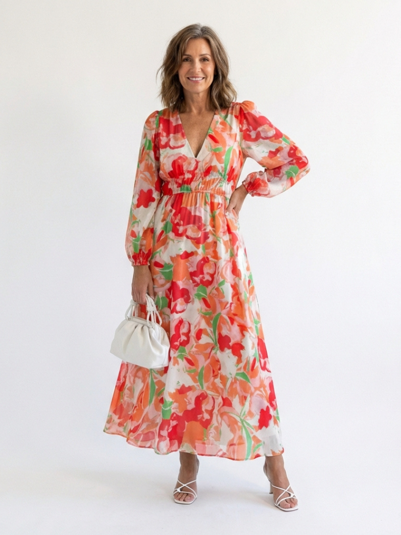 Althea | Maxi-jurk met lange mouwen