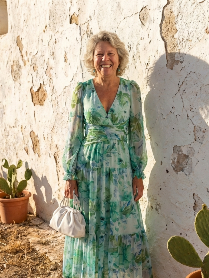 Althea | Maxi-jurk met lange mouwen