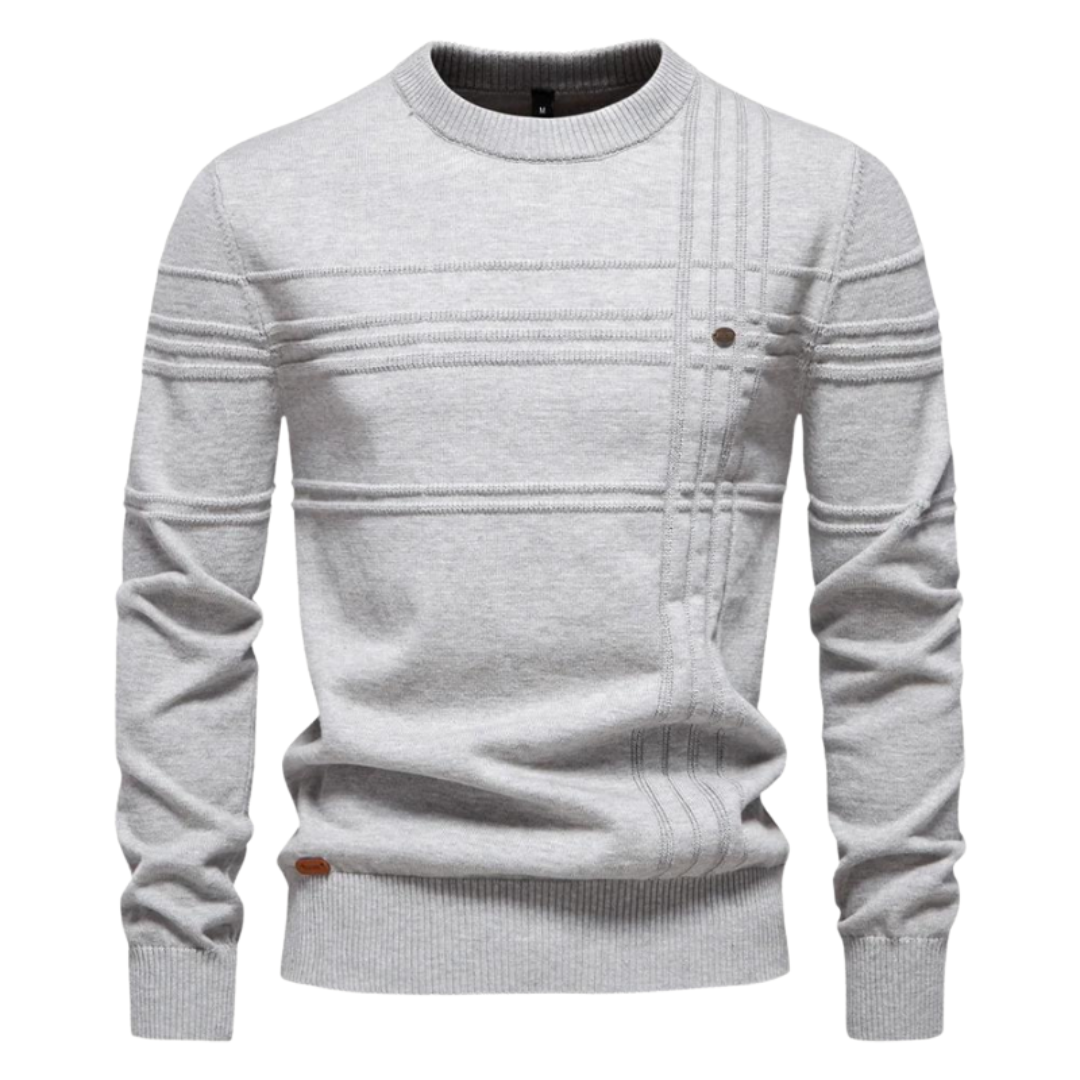 Bryson | Katoenen herentrui met streepdesign