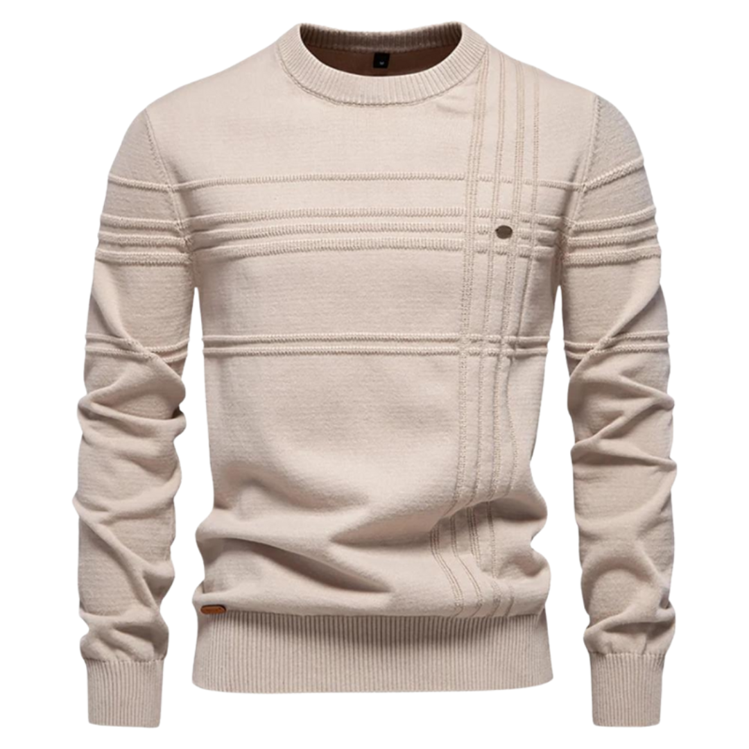 Bryson | Katoenen herentrui met streepdesign