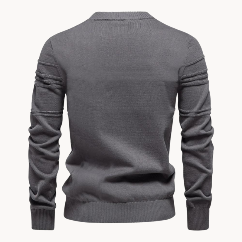 Bryson | Katoenen herentrui met streepdesign