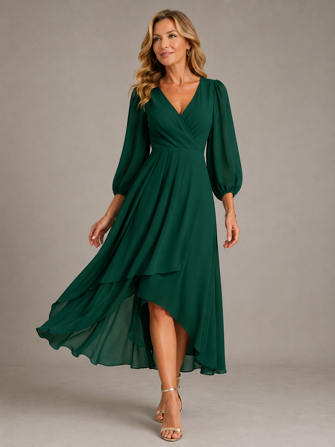 Mia | Elegante lange jurk met V-hals