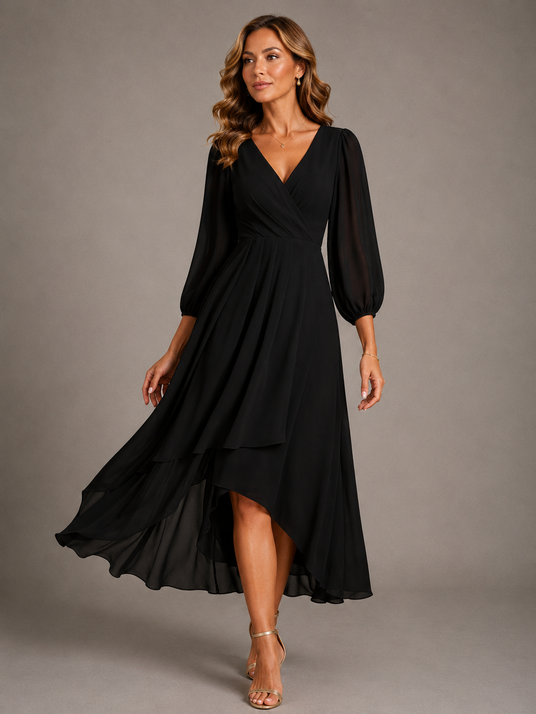 Mia | Elegante lange jurk met V-hals
