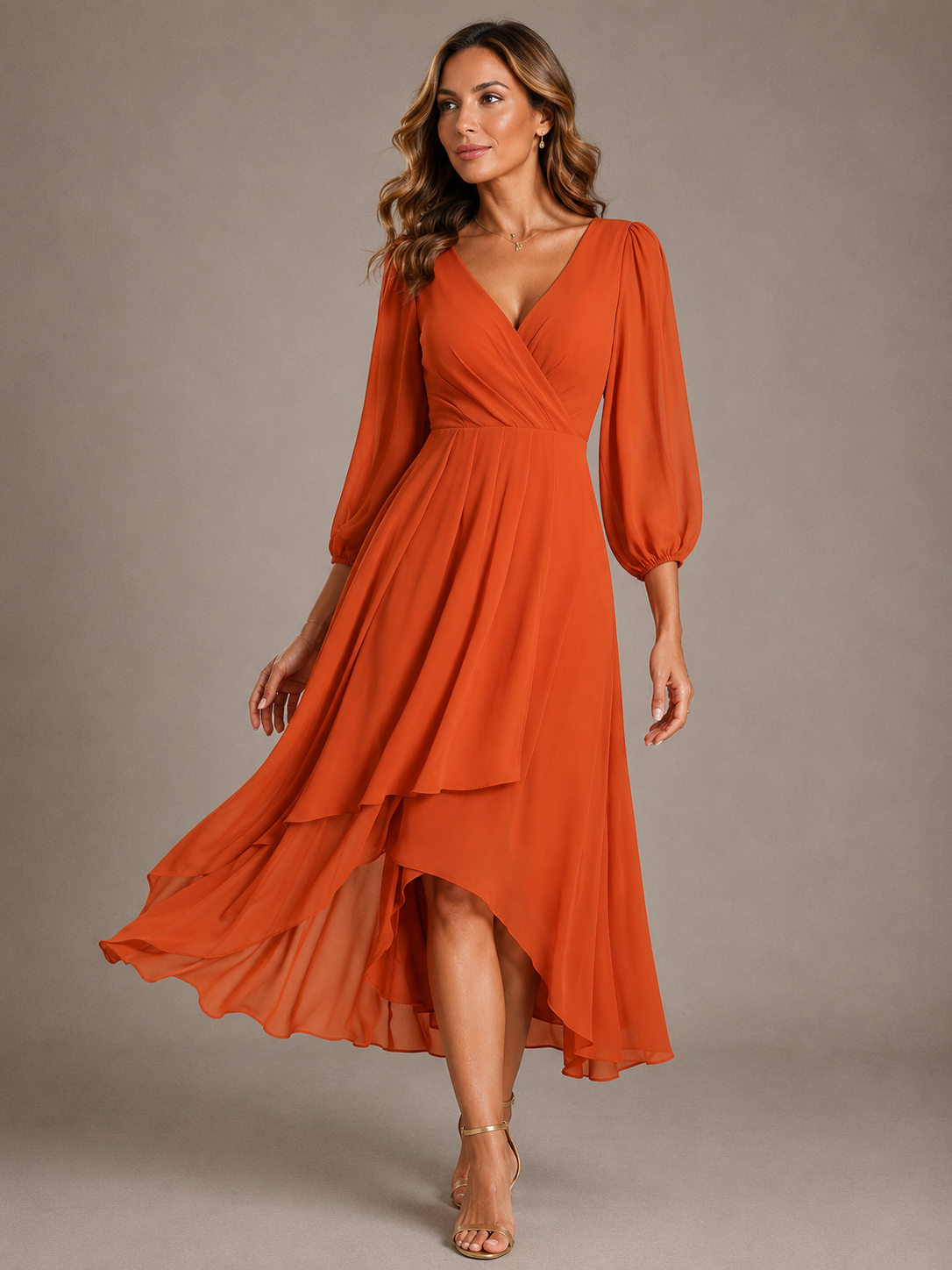 Mia | Elegante lange jurk met V-hals