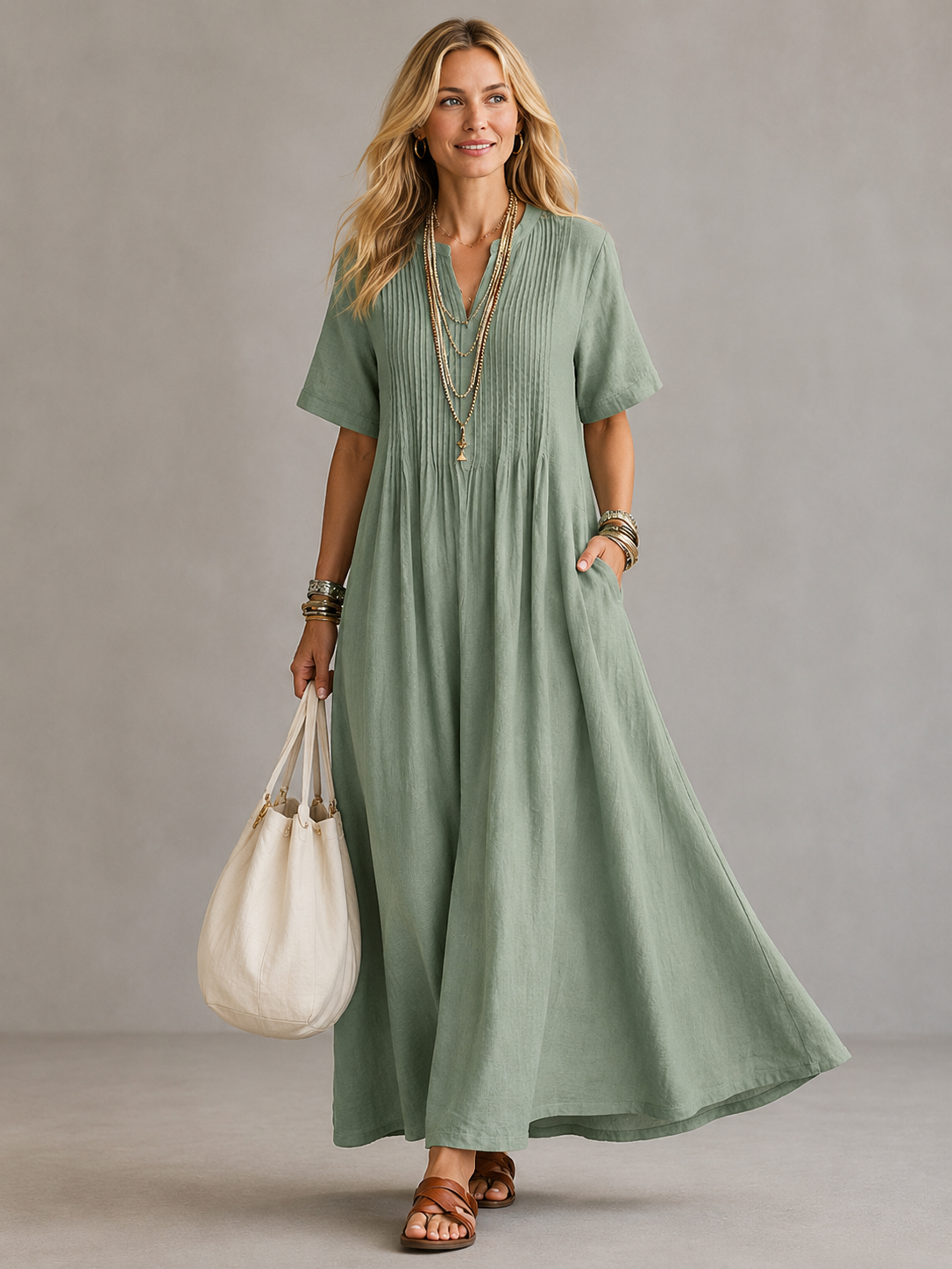 Nathalia | Geplooide jurk