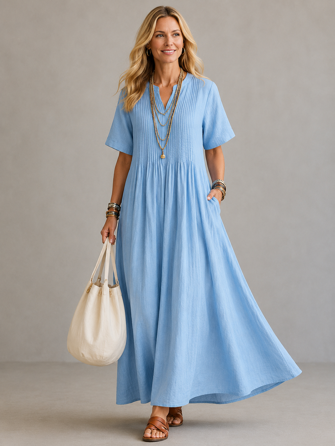 Nathalia | Geplooide jurk