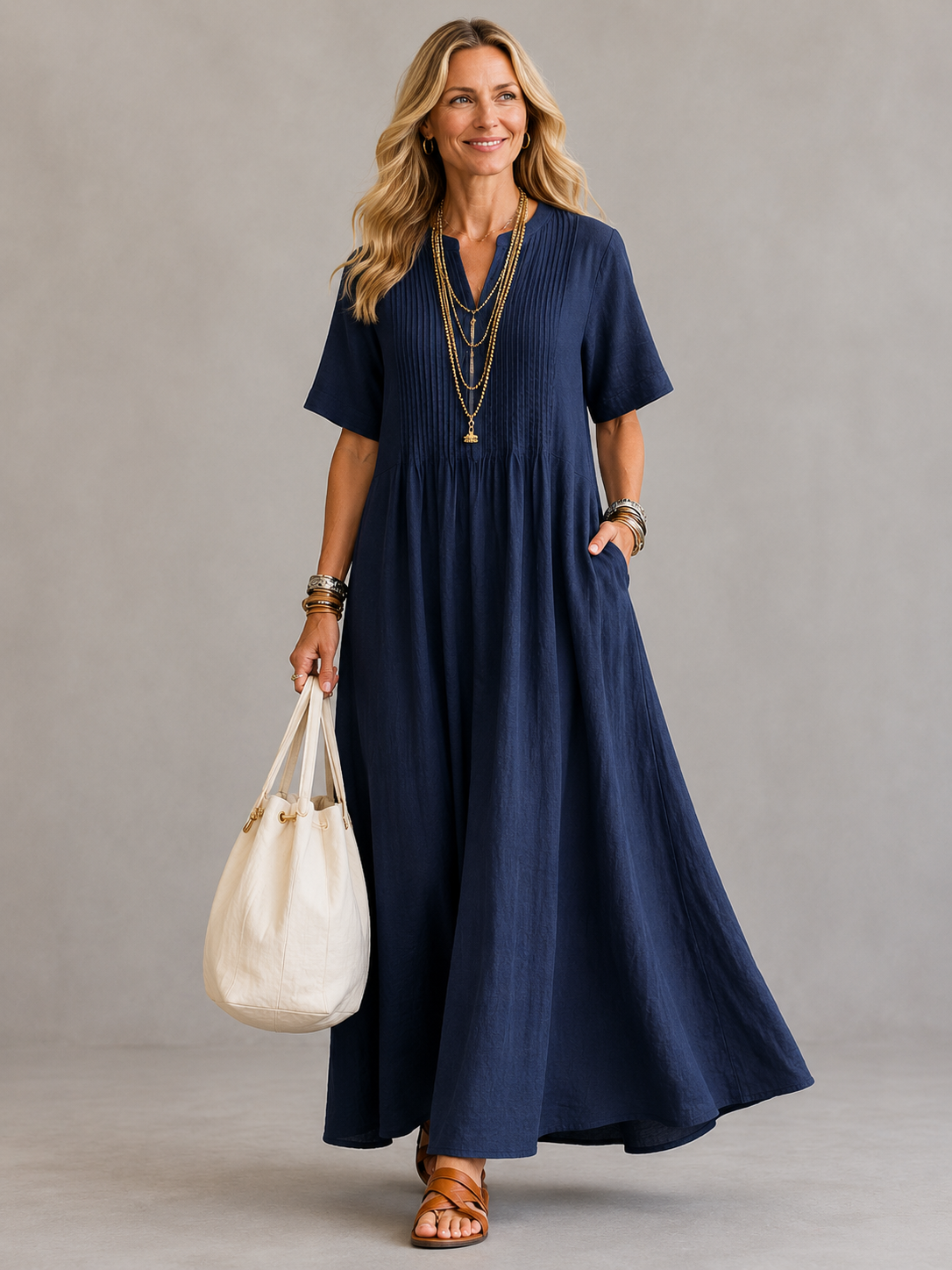 Nathalia | Geplooide jurk