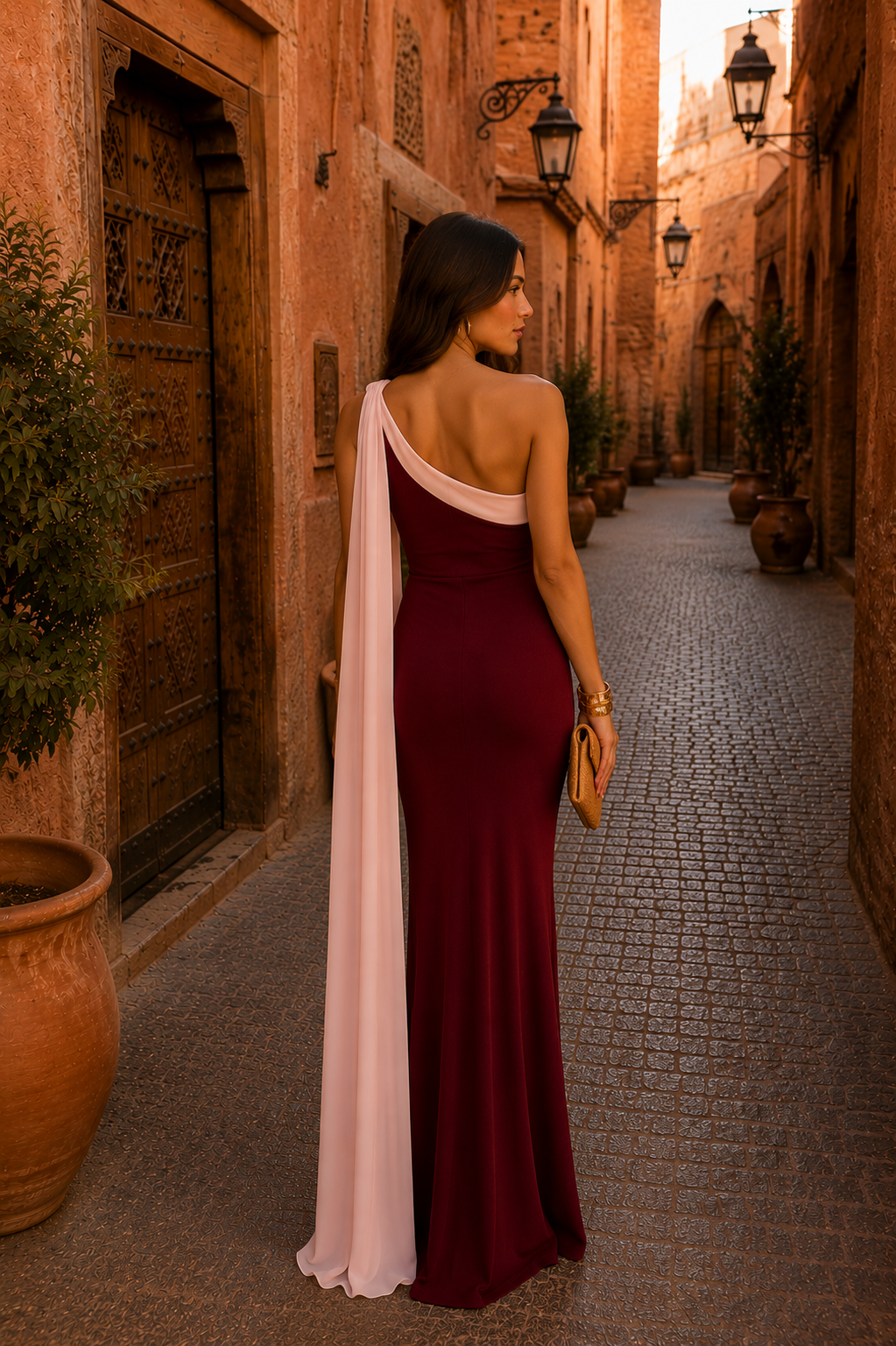 Vivian | Jurk in bordeaux