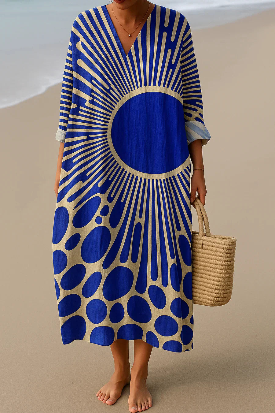 ELARA™ || BLAUWE ZON KUNST - GEÏNSPIREERDE JURK