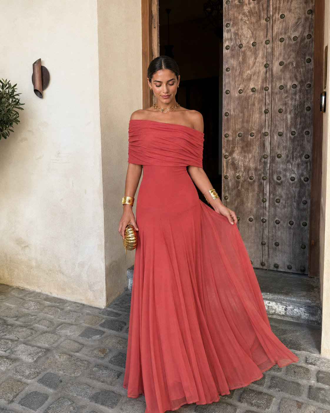 Toledo | Jurk in lichtterracotta