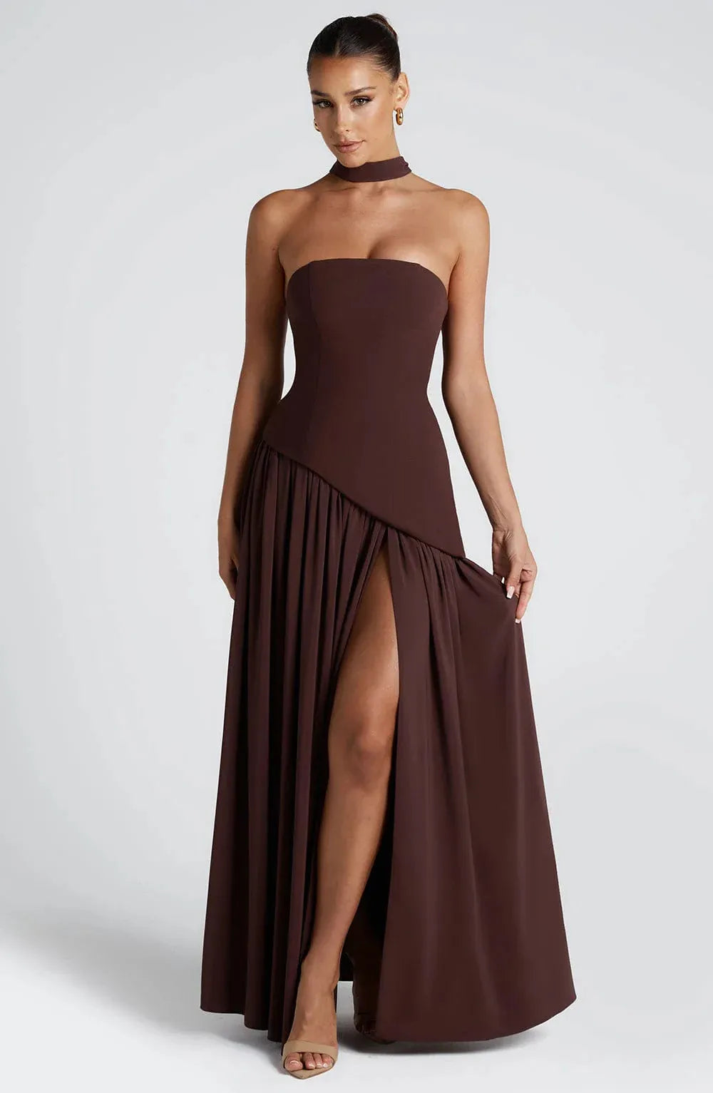 Cross Back | Bodycon maxi-jurk met open rug en split