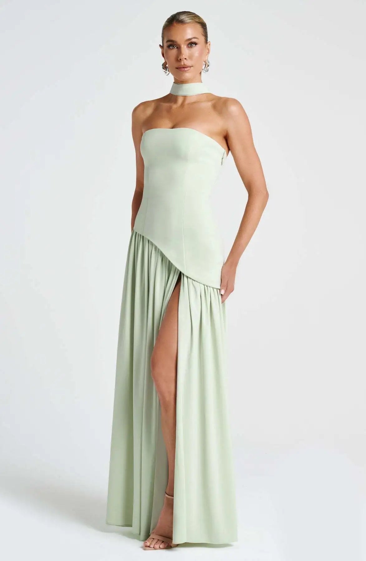 Cross Back | Bodycon maxi-jurk met open rug en split