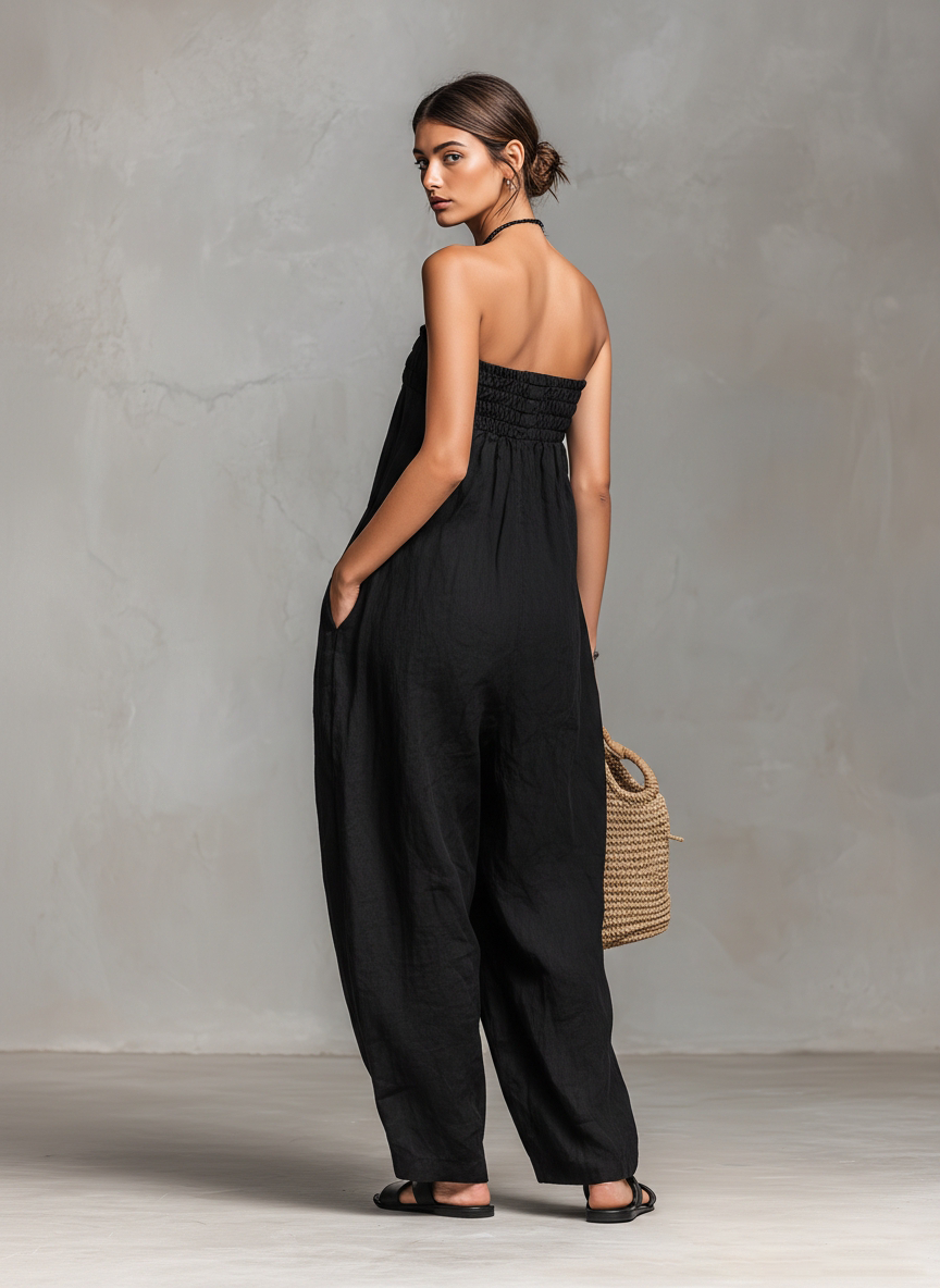 Fleur | Mouwloze jumpsuit met strikceintuur