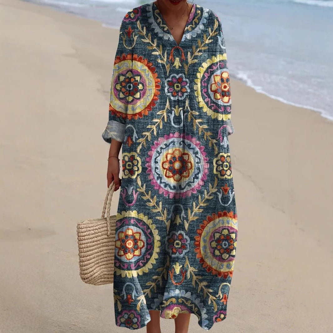 Soraya || Bohemian Jurk met Etnische Print