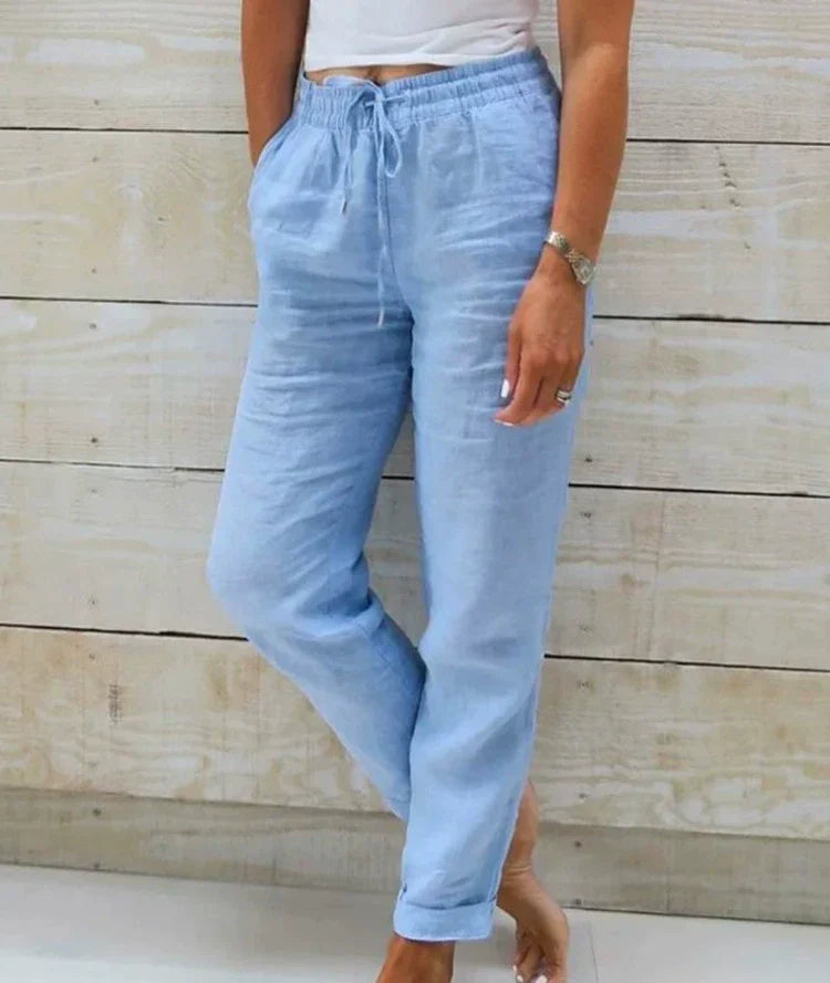Lichte Linnen Broek Dames Ademend Comfort