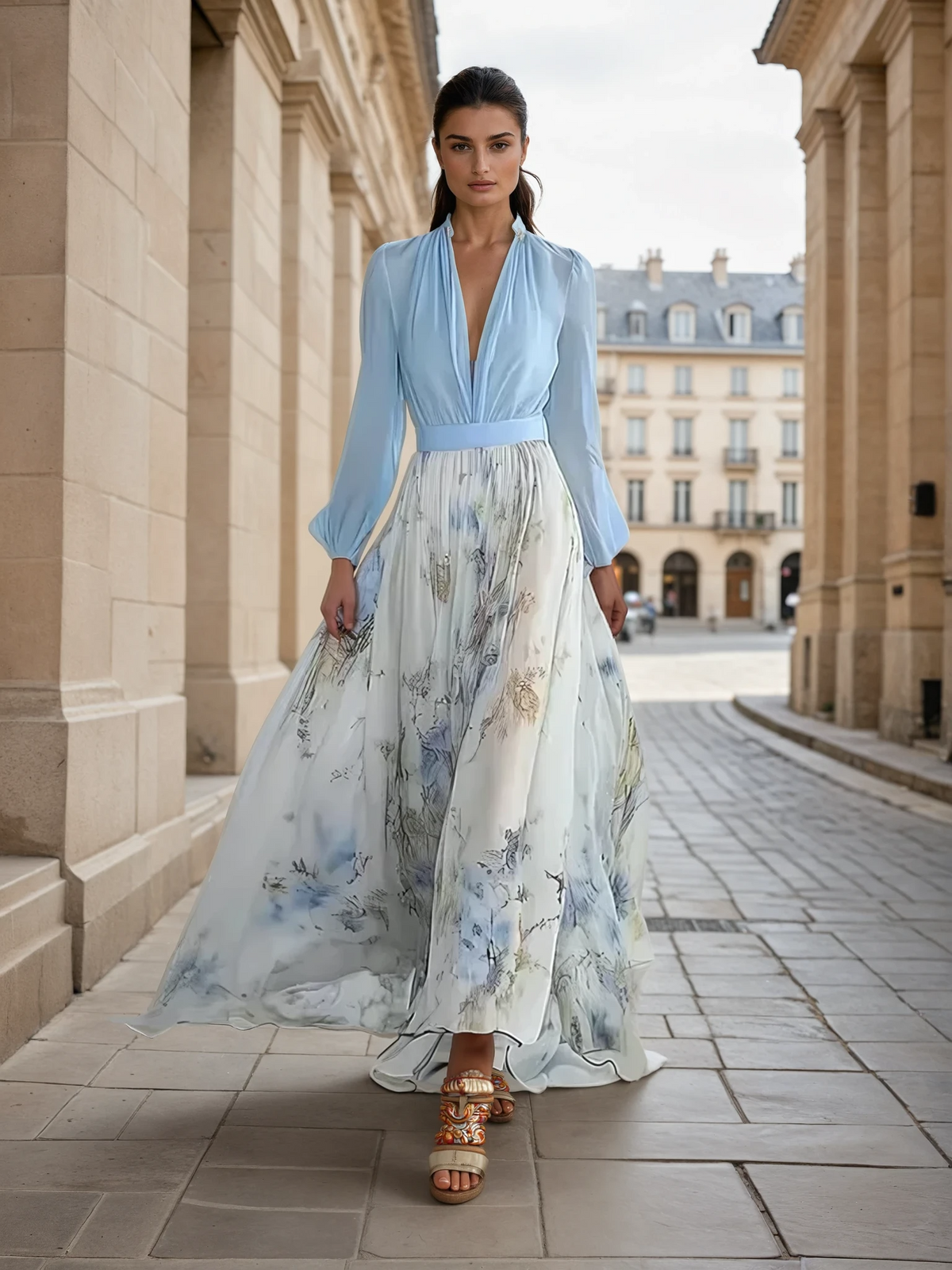 Peniel™ | Elegante Bloemen Maxi Jurk
