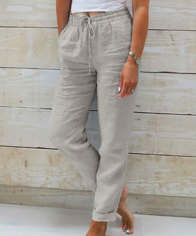 Lichte Linnen Broek Dames Ademend Comfort