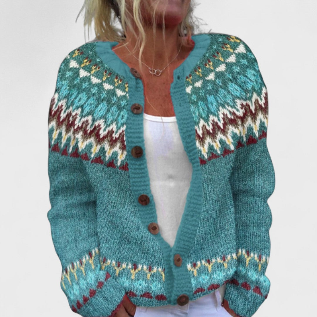 Lianne Azzurro Polvere – Chic cardigan met een losse pasvorm