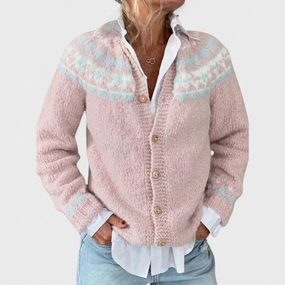 Lianne Azzurro Polvere – Chic cardigan met een losse pasvorm