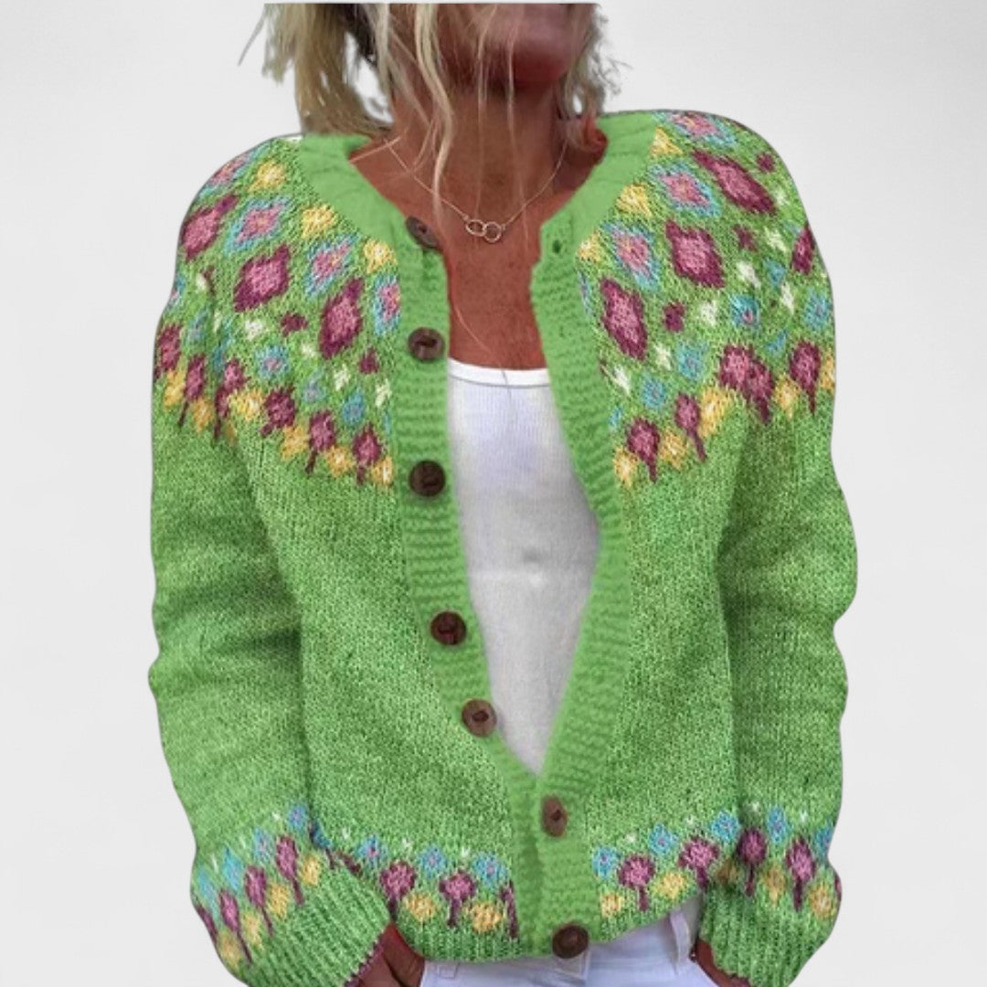 Lianne Azzurro Polvere – Chic cardigan met een losse pasvorm