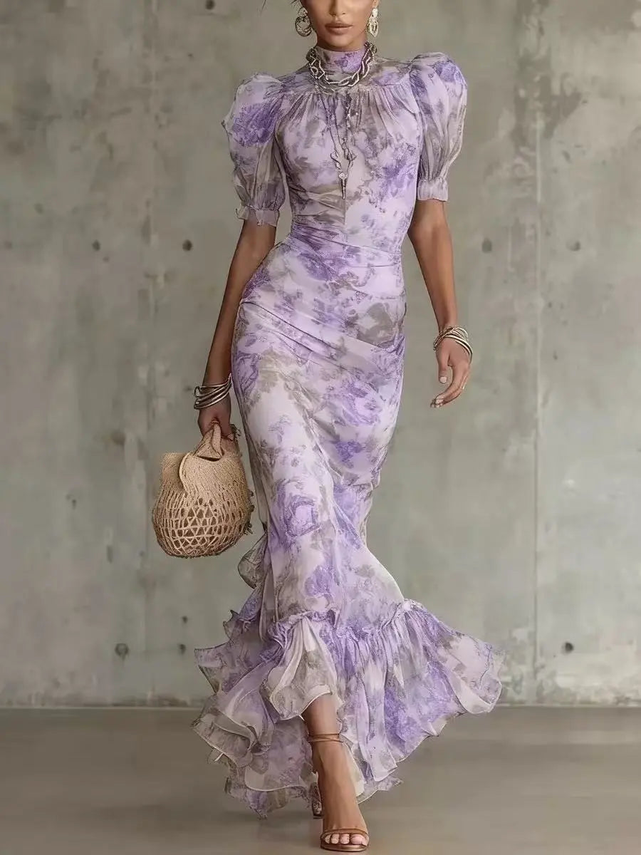 Puff Bloom | Jurk met pofmouwen en bloemenprint