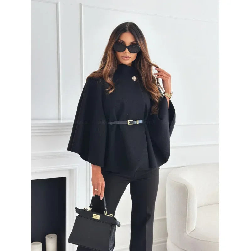 Amalia | Regular Fit Coat with Adjustable Waist Belt