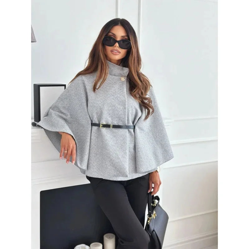 Amalia | Regular Fit Coat with Adjustable Waist Belt