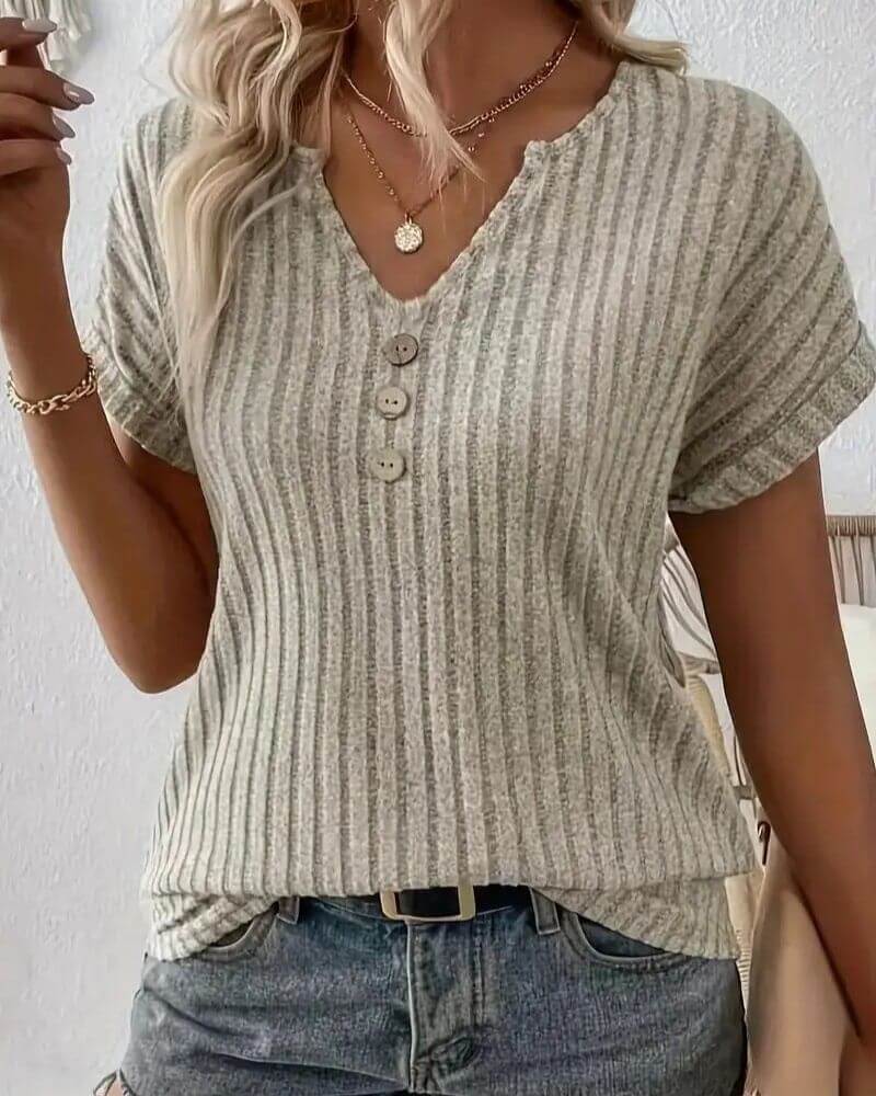 ROSINA I GEBREIDE BLOUSE MET V-HALS