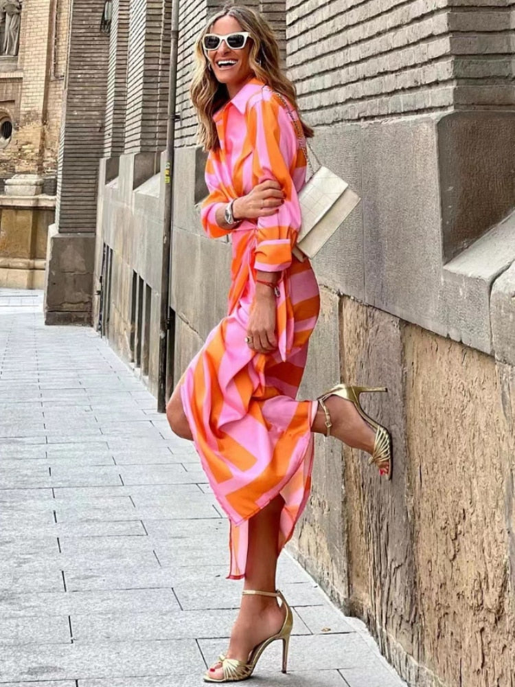 Elvina - Gedrukte Wikkeljurk