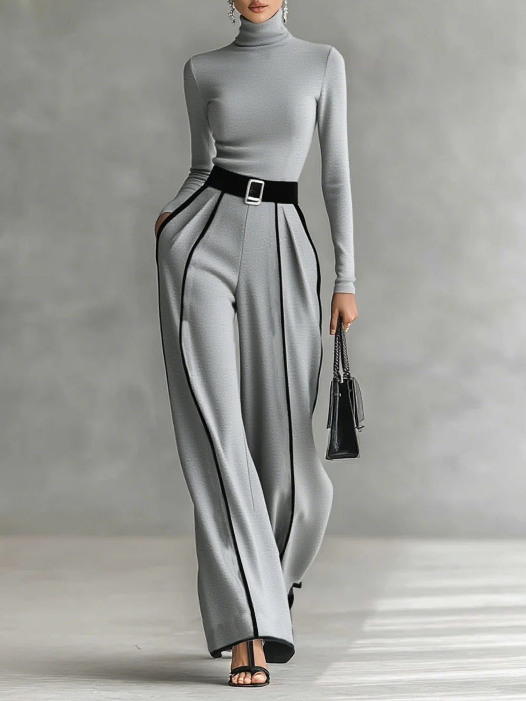 Vera™ || Elegante set met contrastdetail