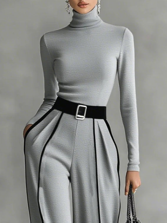 Vera™ || Elegante set met contrastdetail