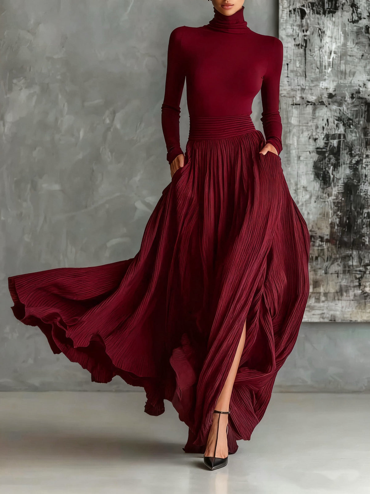 Eva™ || Elegante set met plissé rok