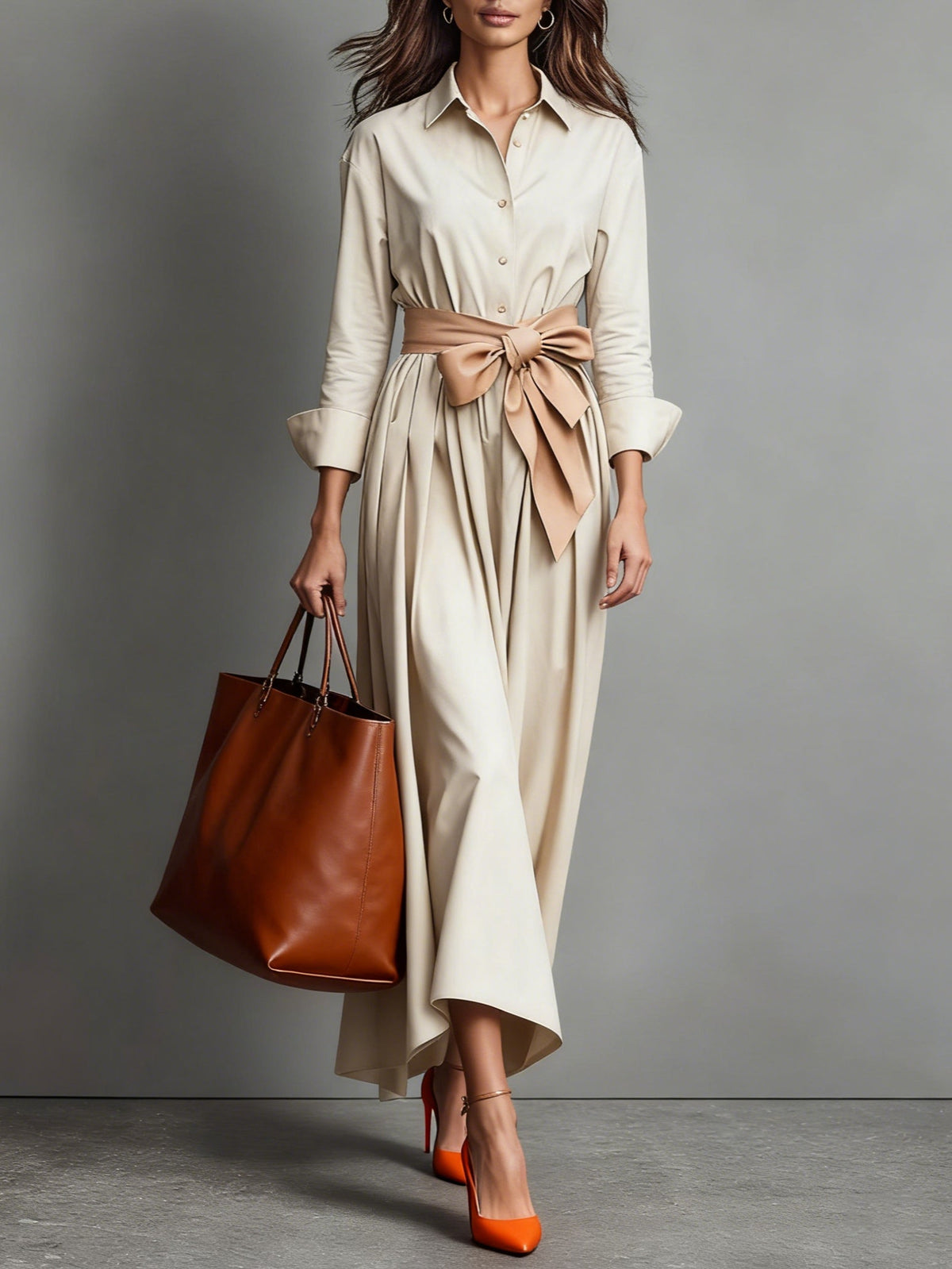Marise™ | Elegante Maxi Jurk met Strikdetail