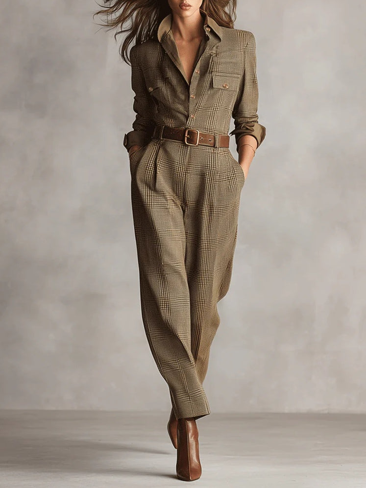 Anna™ || Geruite elegante jumpsuit