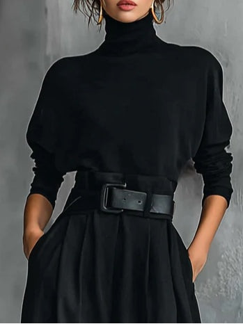 Lisa™ || Zwarte 2-delige set met riem