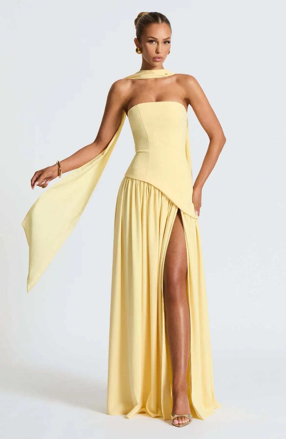 Cross Back | Bodycon maxi-jurk met open rug en split