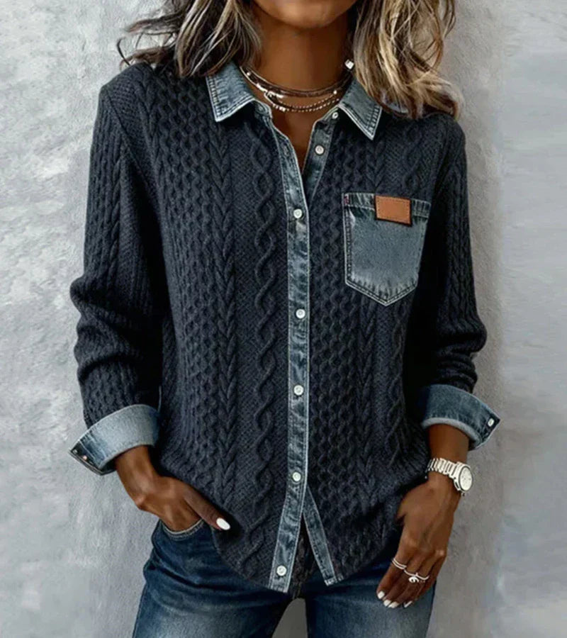 AMBRA - Patchwork met Denim Details