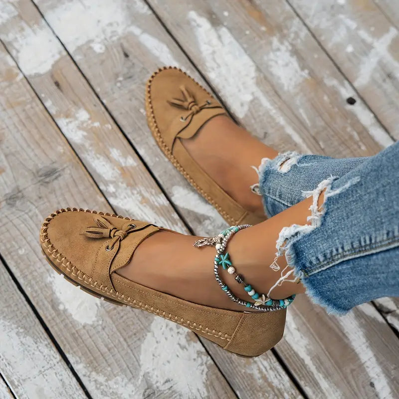 Ulyssa - Dames loafers met strikdetail en flexibele zool