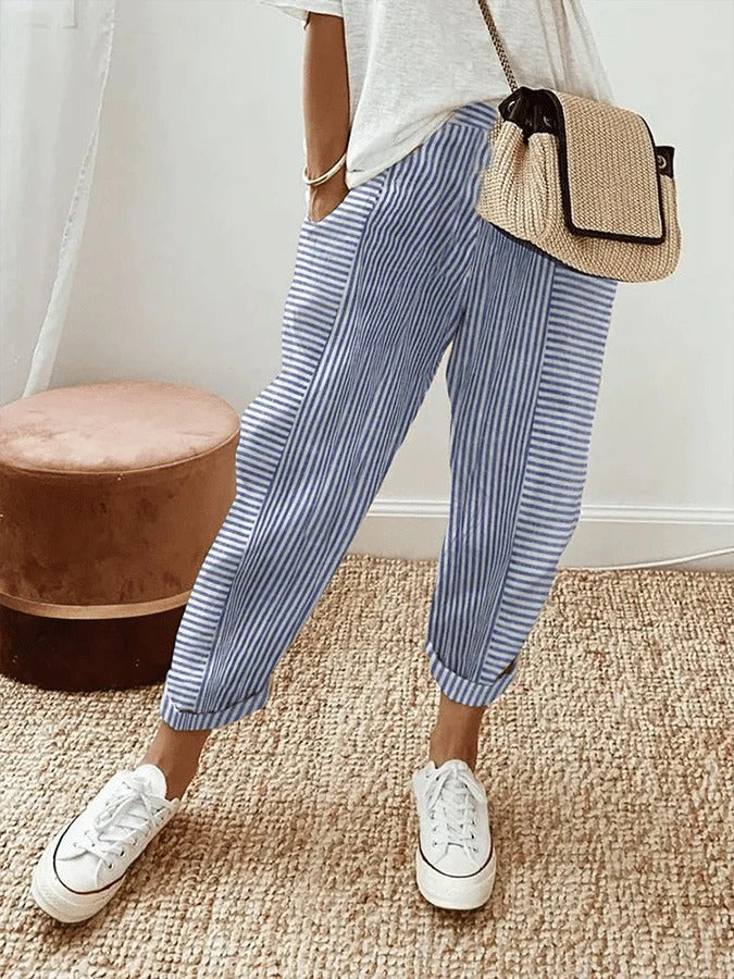 SOPHIA | Elegante en Casual Gestreepte Broek