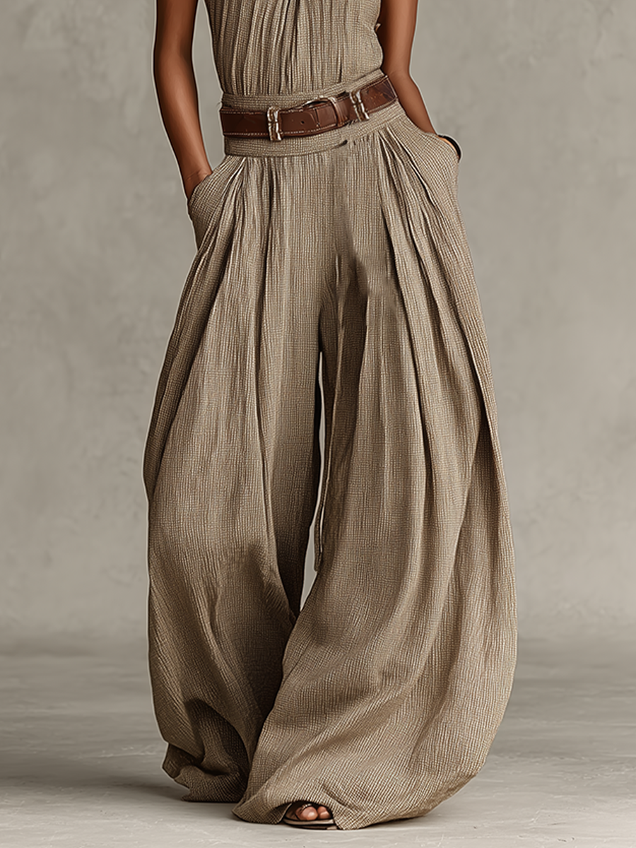 Lucie | Jumpsuit met halternek en wijde pijpen