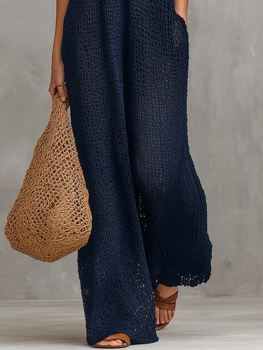 Bohemian Vakantie Gebreide Jumpsuit