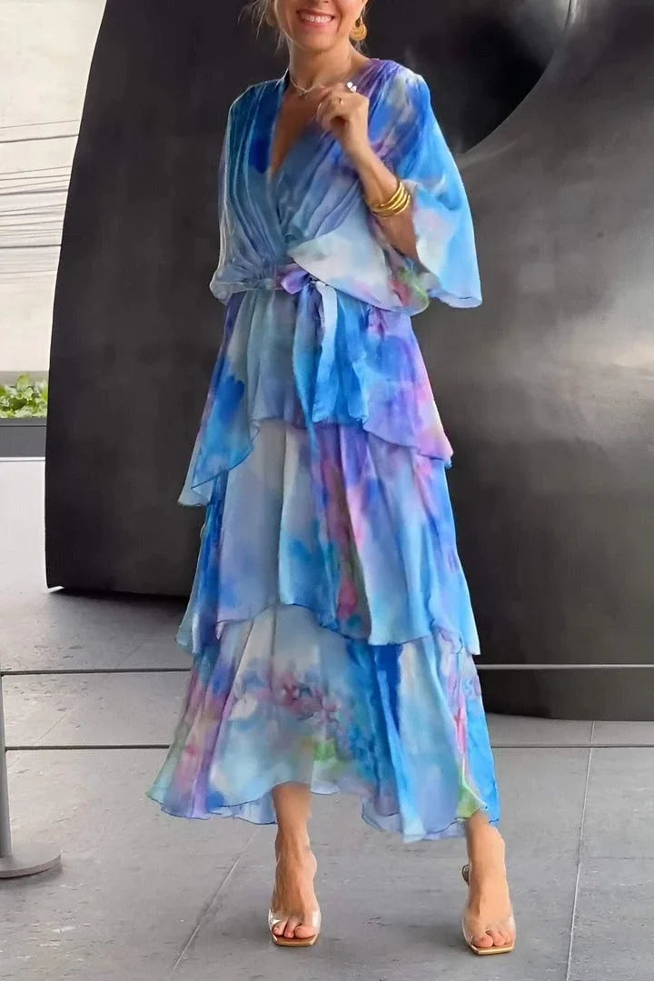 Soft Wrap | Luchtige overslagjurk met print