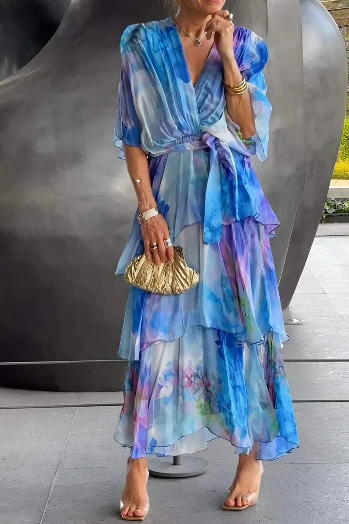 Soft Wrap | Luchtige overslagjurk met print