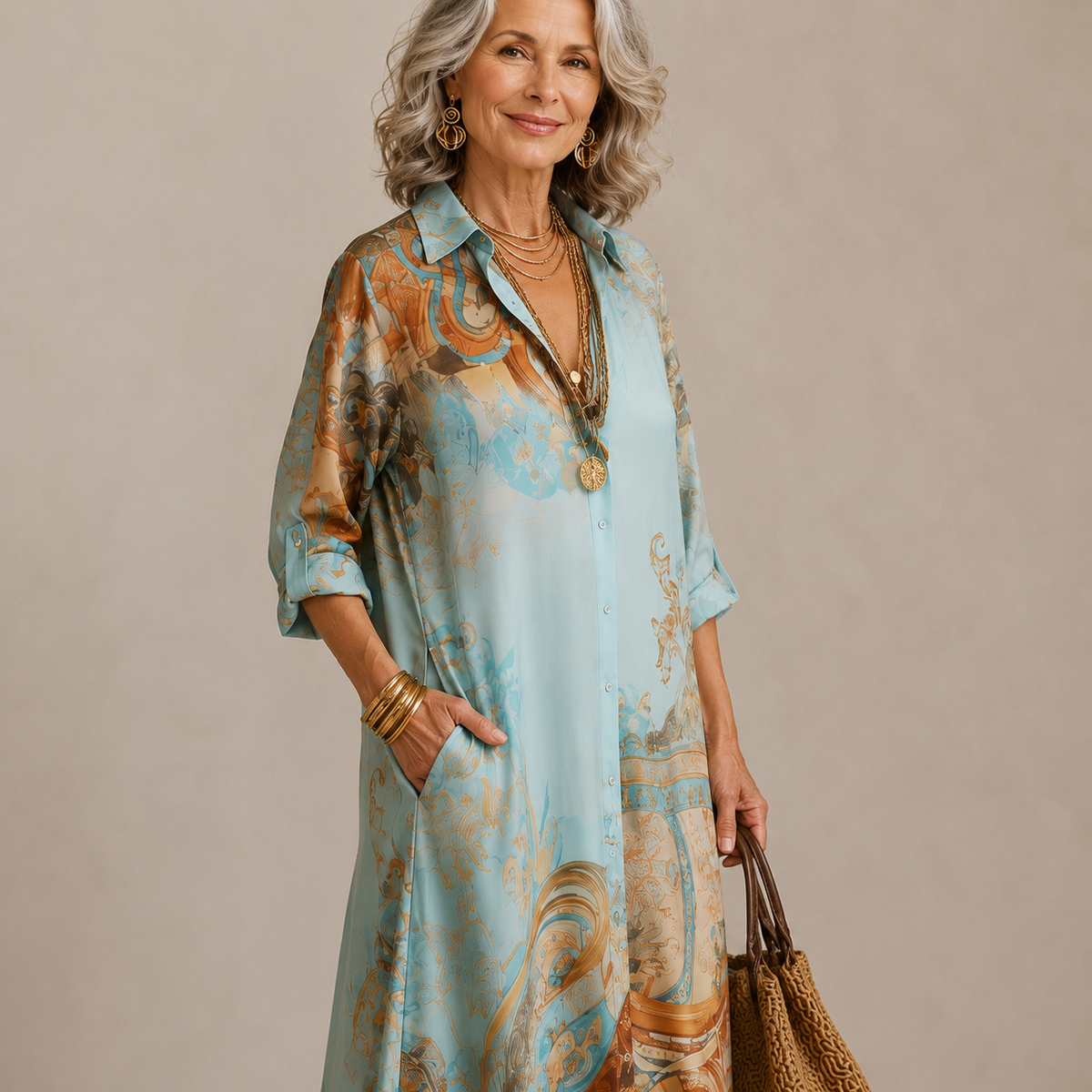 Evalexy | Luxe maxi-jurk met print