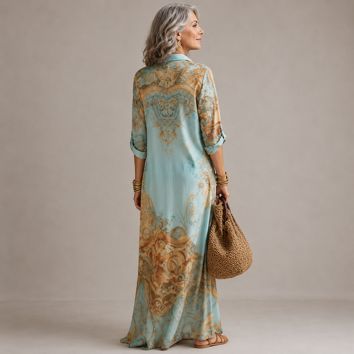 Evalexy | Luxe maxi-jurk met print
