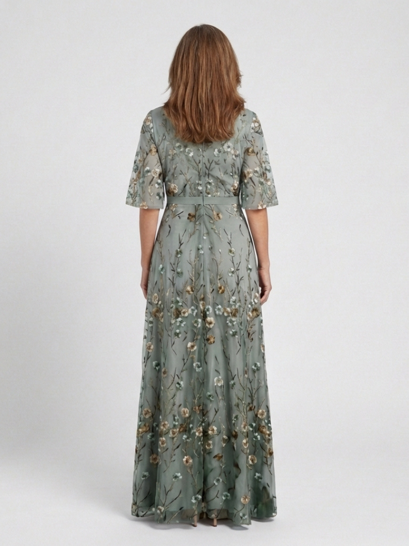 Evadne | Maxi-jurk met bloemenprint en V-hals