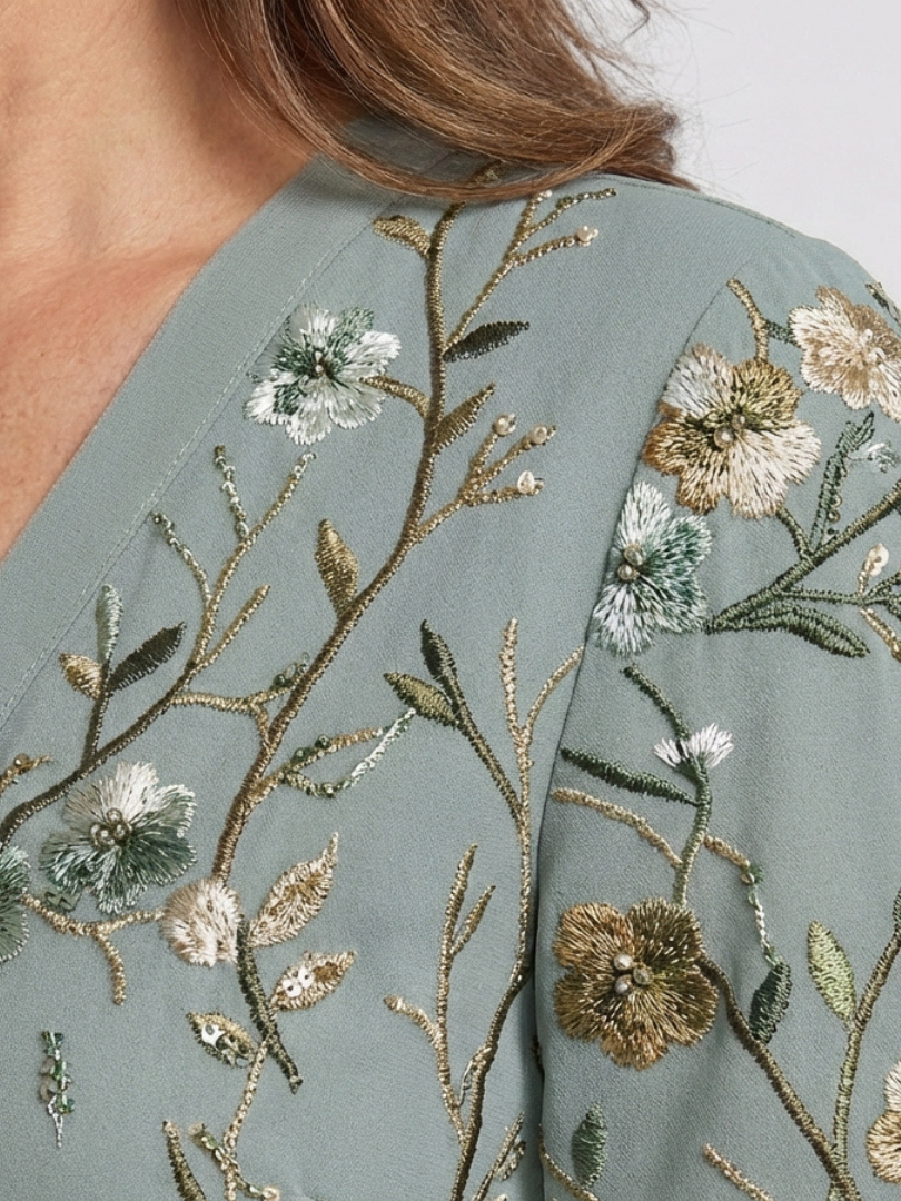 Evadne | Maxi-jurk met bloemenprint en V-hals