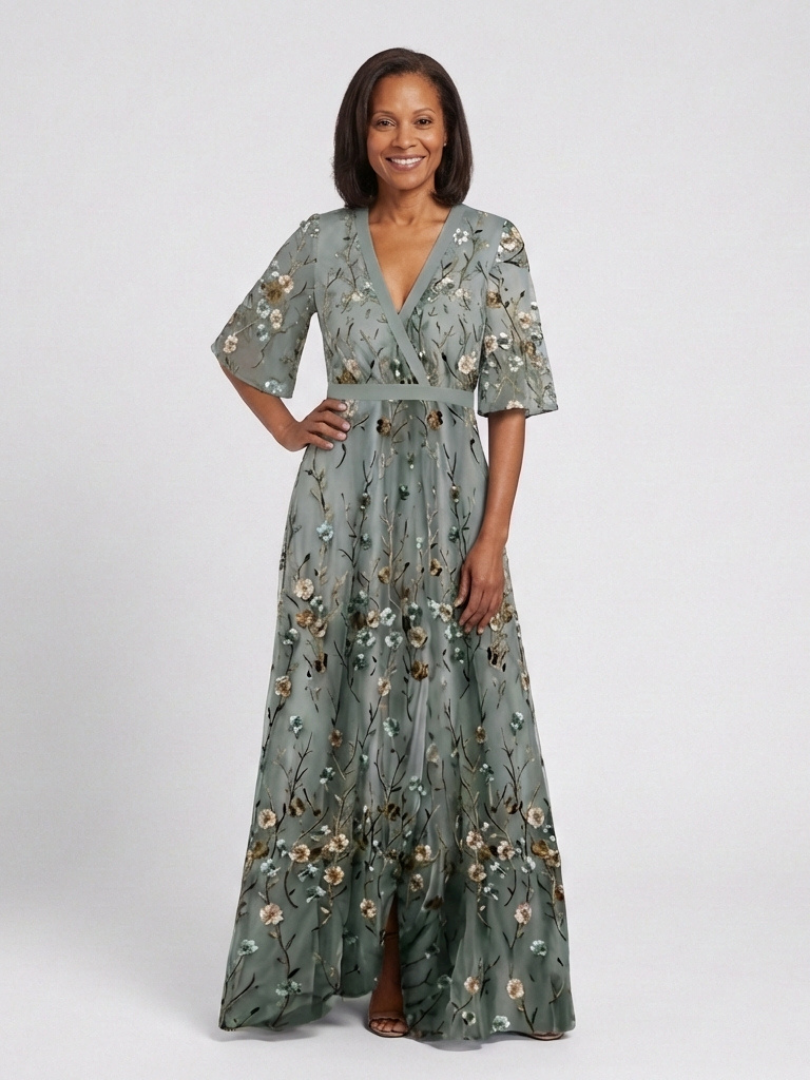 Evadne | Maxi-jurk met bloemenprint en V-hals