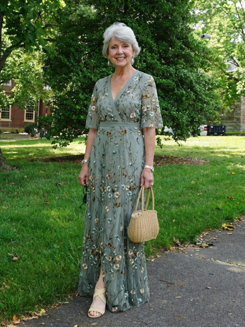 Evadne | Maxi-jurk met bloemenprint en V-hals