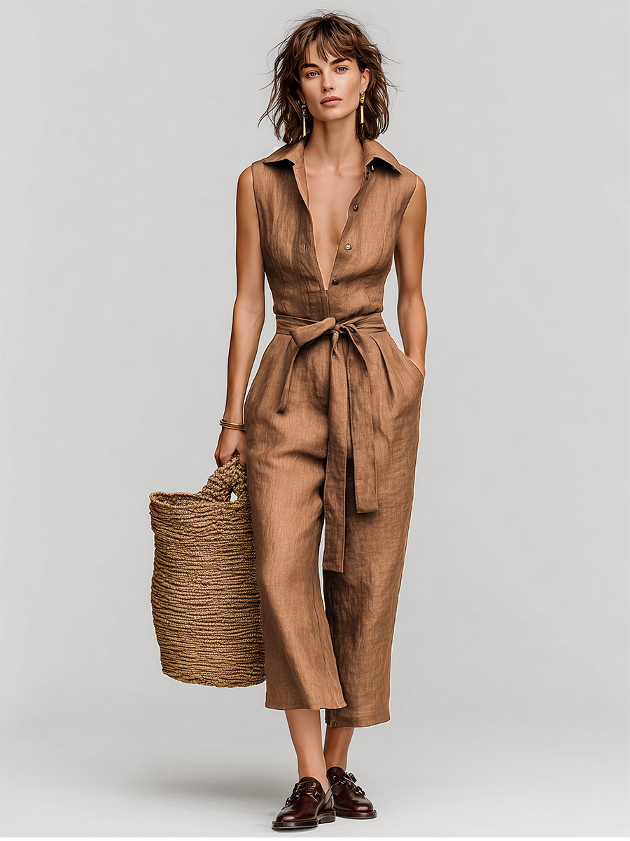 Élodie | Mouwloze V-hals jumpsuit